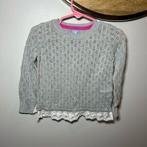 GAP Gray Kids Sweater with Lace Hem